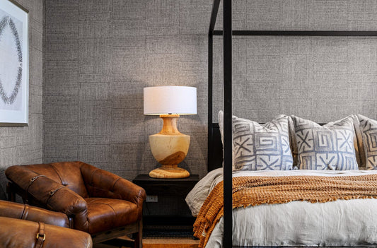 Master Bedroom suite interior styling for waterfront townhouse Paradise Point by Bungalow Home Interiors, Gold Coast