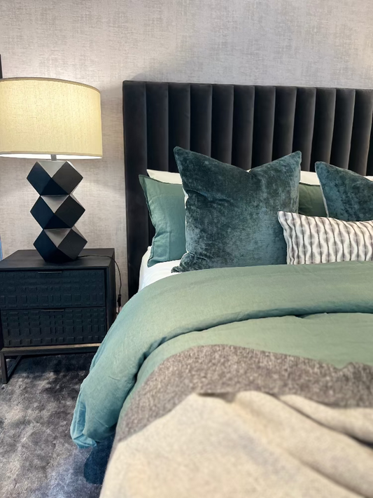 Green Aqua colour bedroom interior styling, Bungalow Home Interiors Gold Coast
