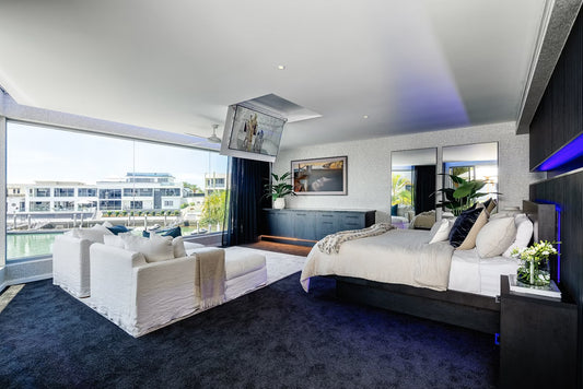 Bungalow Interiors Design & Home Styling Sovereign Island, Gold Coast - master bedroom design & styling