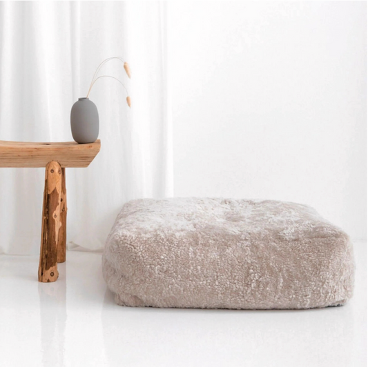 Curly Oatmeal Ottoman