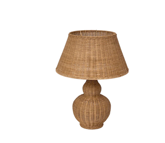 Brown Rattan Table Lamp