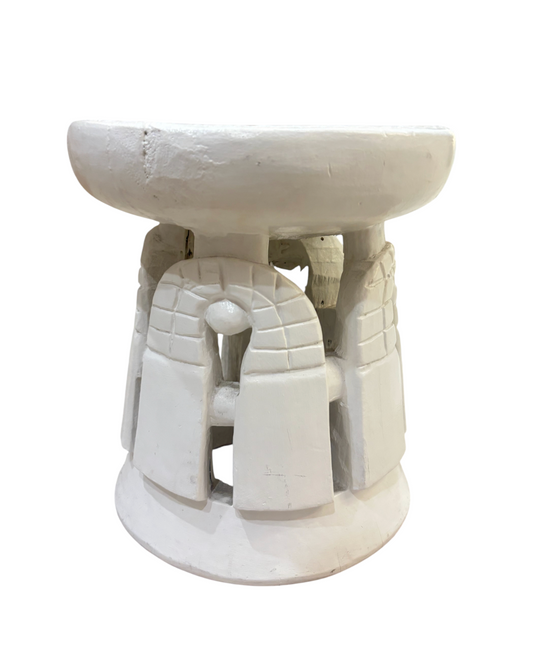 White Bamoun Stool