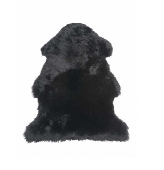 Black Long Wool Rug