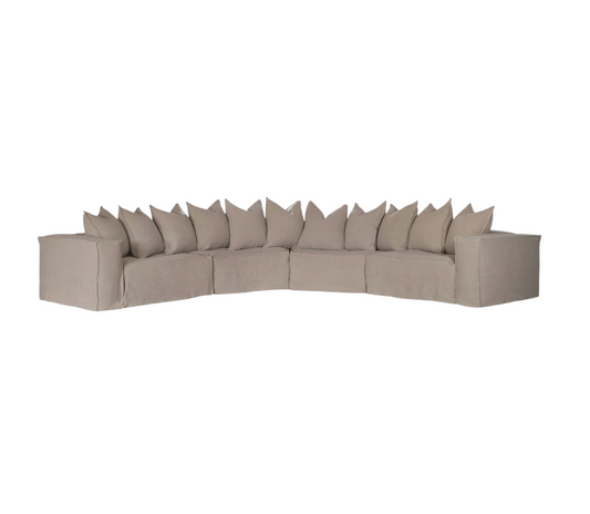 Hendrix Curved Sofa White