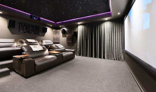 Bungalow Interiors Hope Island, Gold Coast media room styling