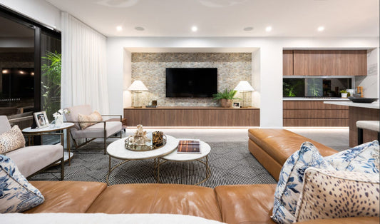 Bungalow Interiors Hope Island, Gold Coast Lounge room styling