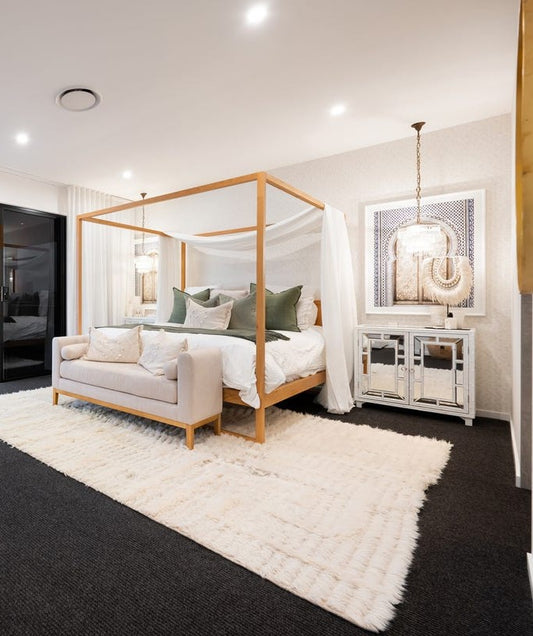 Bungalow Interiors Hope Island, Gold Coast guest bedroom styling