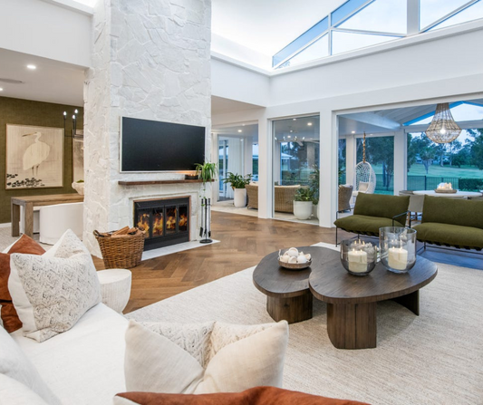 Modern lounge room styling inspiration, Gold Coast with Bungalow Home Interiors