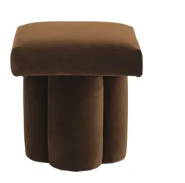 Chocolate Velvet Stool - 40cm W x 40cm D x 43cm H