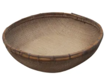 Antique Wooden Round Pan