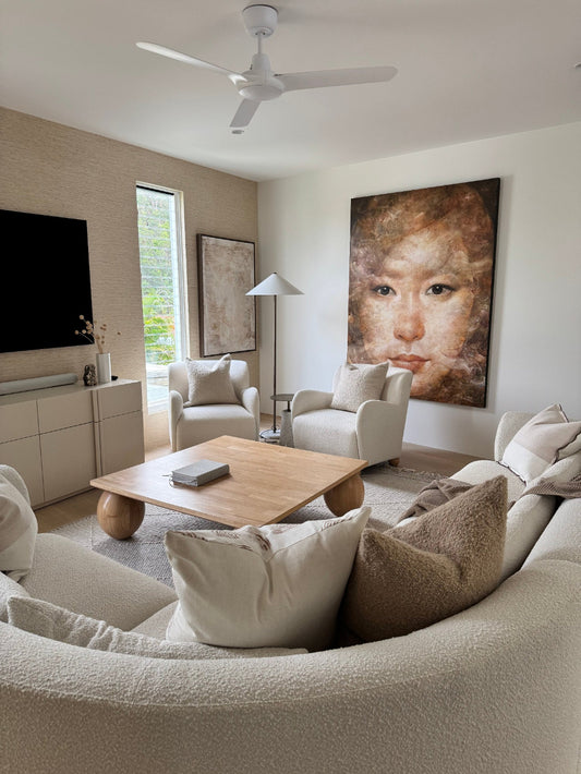 Living room interior styling Burleigh Heads, Gold Coast Bungalow Interiors Design Studio and Showroom