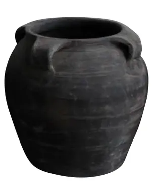 Matt Black Terracotta Pot