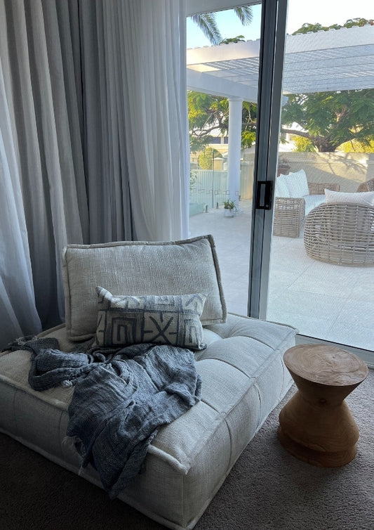 Uniqwa Collections outdoor furniture, custom linen curtains, Bungalow Interiors Gold Coast