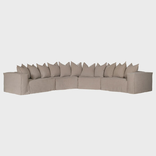 Hendrix Curved Sofa White - 5 pieces