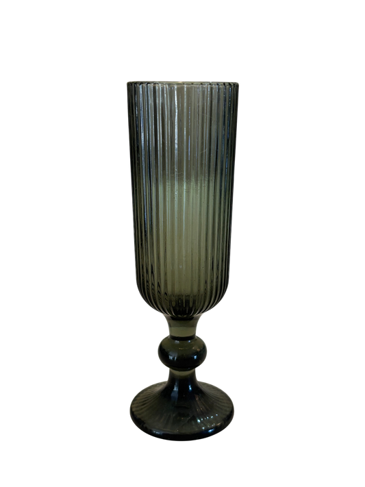 Ribbed Grey Glassware