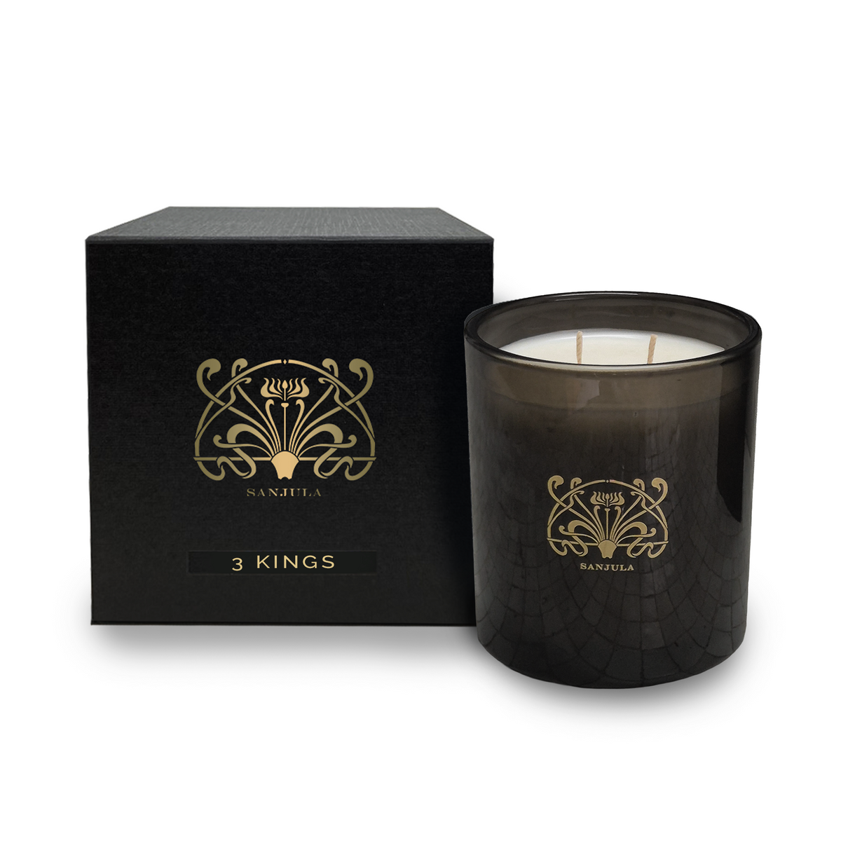 Sanjula Premium Black Jar Candle 3 Kings