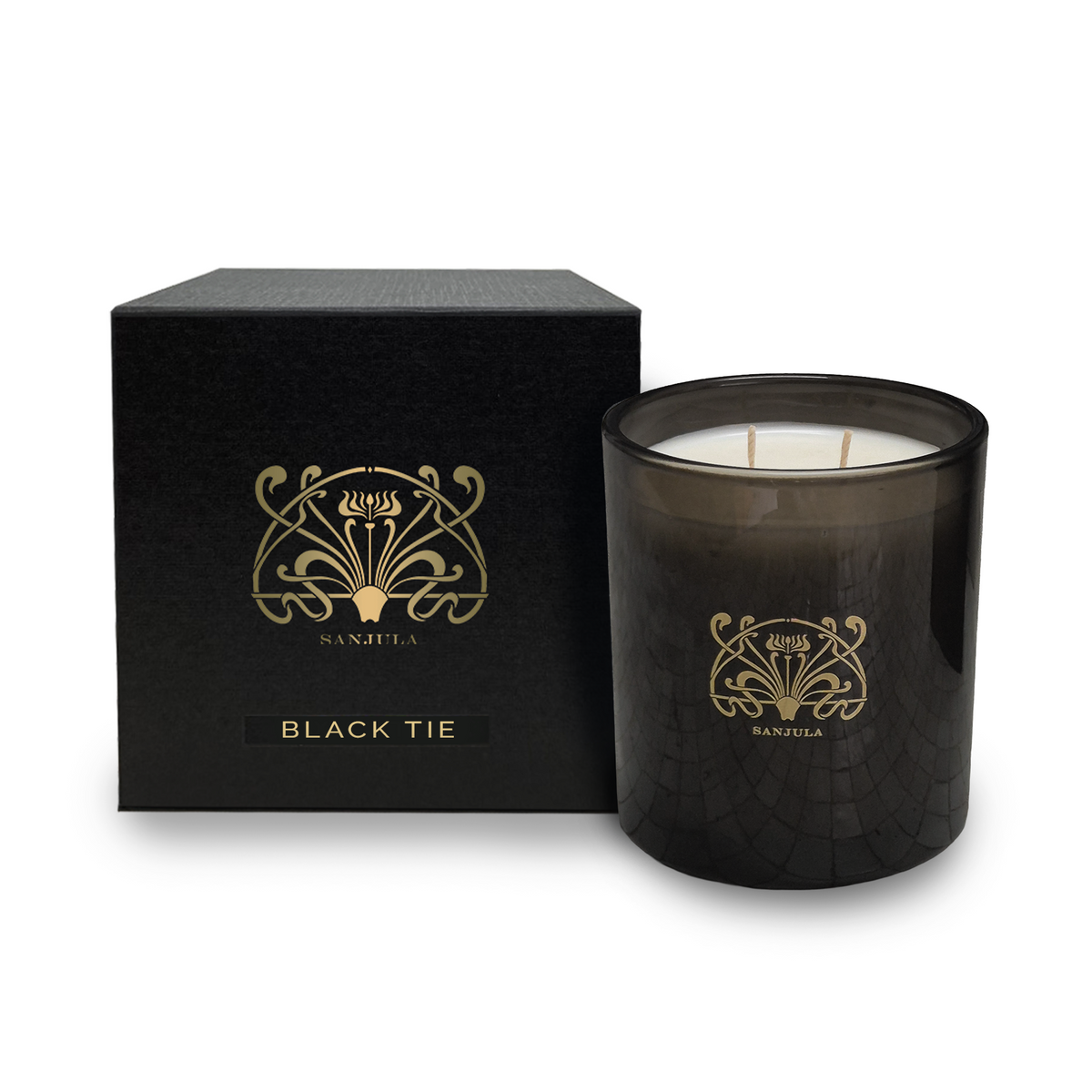 Sanjula Premium Black Jar Candle Black Tie
