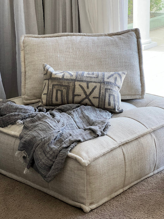 Custom fabric for cushion and ottoman