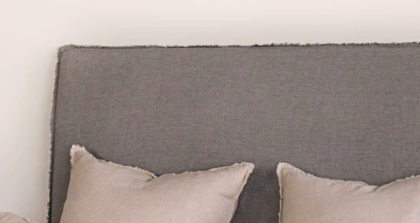 Feather Filled King Linen Headboard SHORT