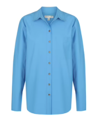 Isabella Button Up Boyfriend Shirt Blue