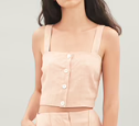 Erin Linen Top Pink Sand XS