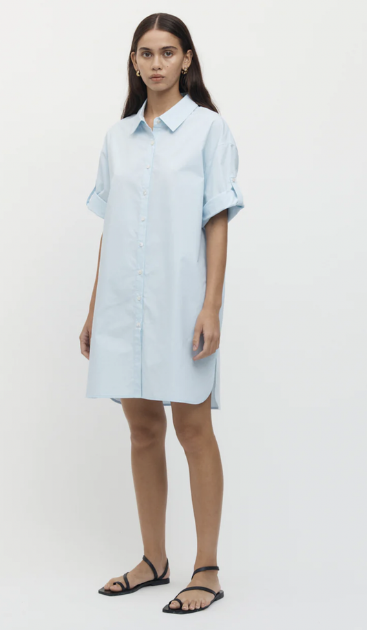 Carro Shirt Dress, Sky