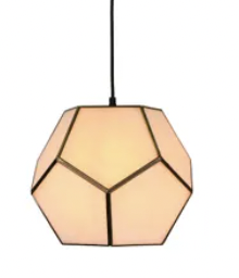 Ruby Pendant White/Brass L30 W30 H26