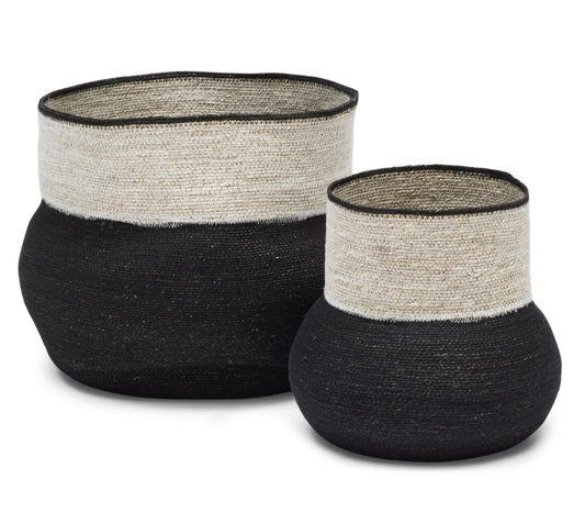 Black/White Woven Basket