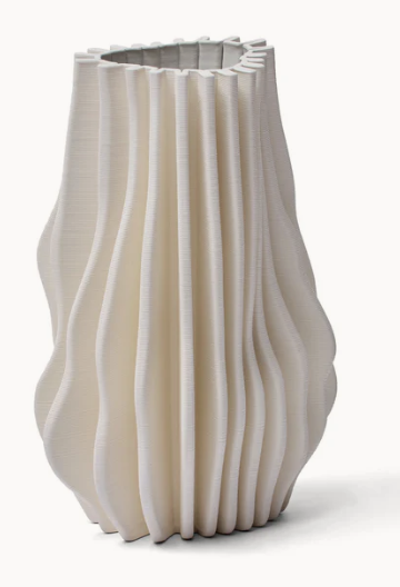 Swirl Vase White H36 x L23 x W/D21cm