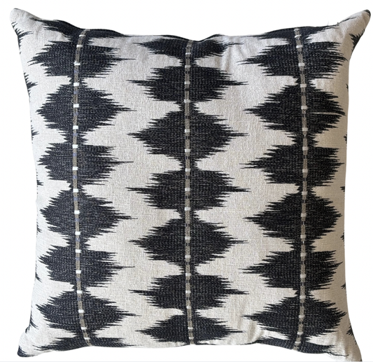 Myrthus Charcoal w Bone Linen Back 60x60