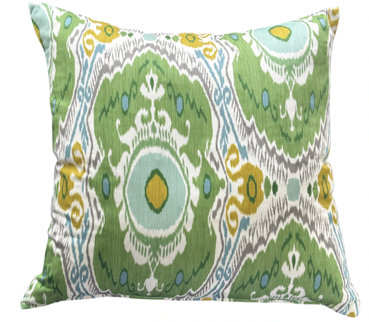 Green Ikat w Plain Back 60x60