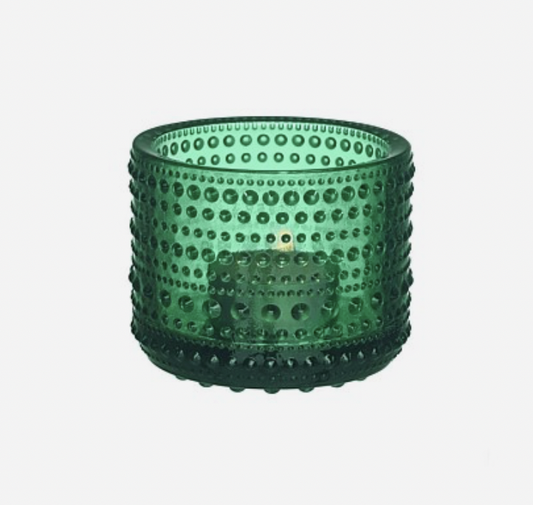 VOTIVE HANDMADE AND CUT GLASS – EMERALD