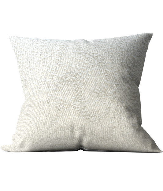 White Boucle Custom Cushion