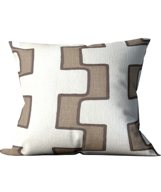 Brown Linen Schumacher Custom Cushion