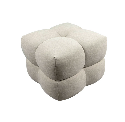 Natural Chenille Ottoman