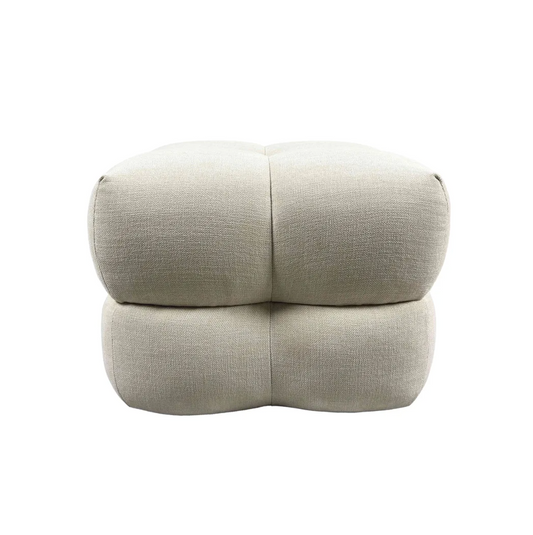 Natural Chenille Ottoman