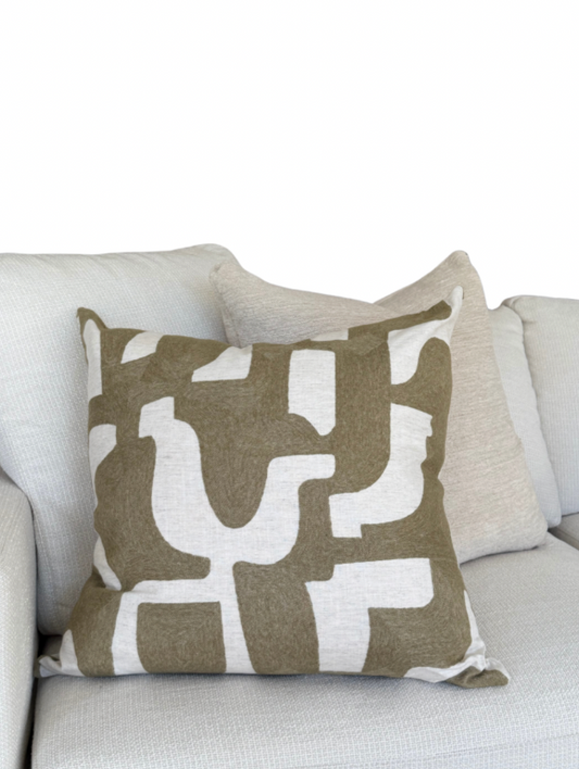 Olive Entrelacs Custom Cushion