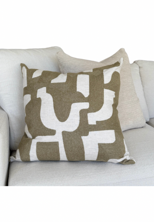 Olive Entrelacs Custom Cushion