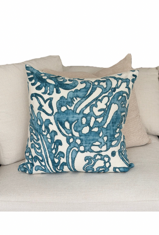 Tremezzo Teal Schumacher Custom Cushion