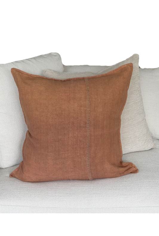 Primal Ochre Linen Cushion