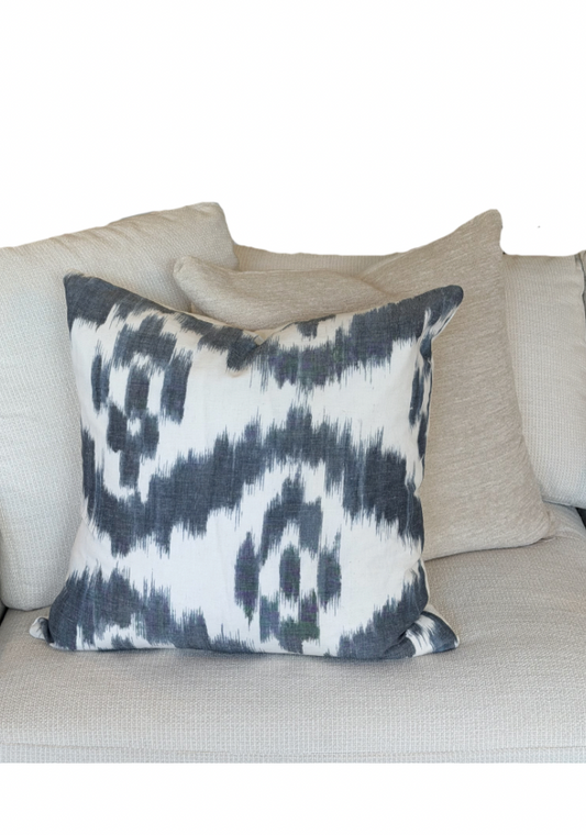Mada Ikat Indigo Schumacher Custom Cushion