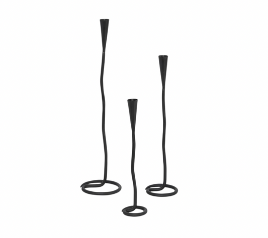 Black Swirl Iron Candle
