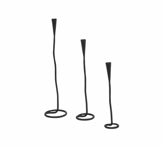 Black Swirl Iron Candle