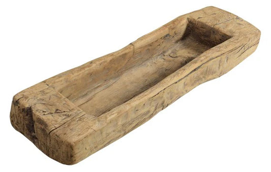 Old Teak Wood Tray 90cm x 38cm x 12cm h