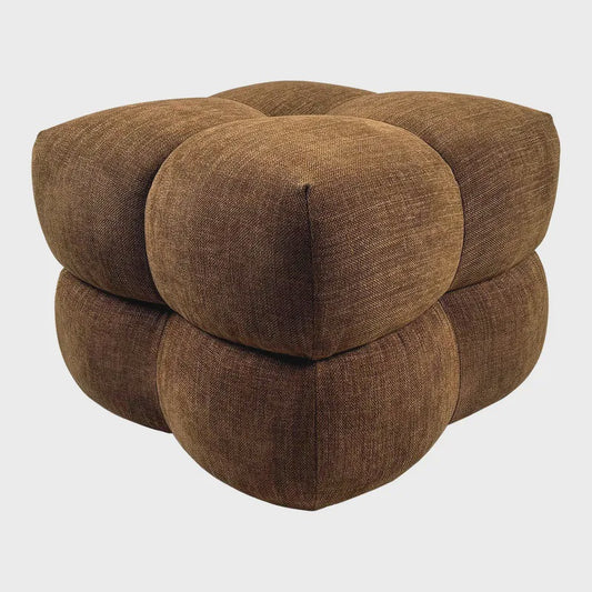 Chocolate Chenille Ottoman