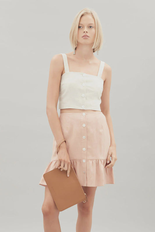 Luella Linen Skirt Pink Sand