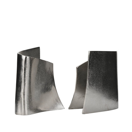 Raw Nickel Bookends Set of 2