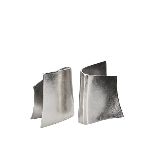 Raw Nickel Bookends Set of 2