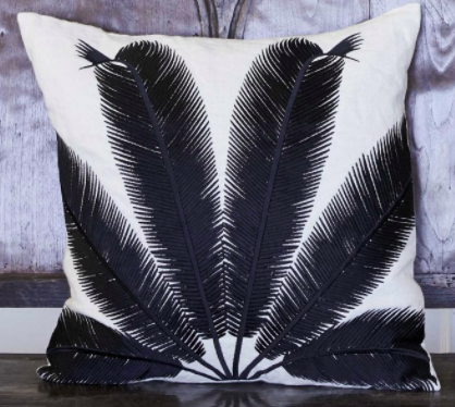 Black Palm Cushion 55x55