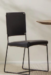 Leather Black Dining Chair - 90H x 57L x 45W